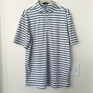 Stitch Striped Relaxed Fit Polo Golf Shirt M